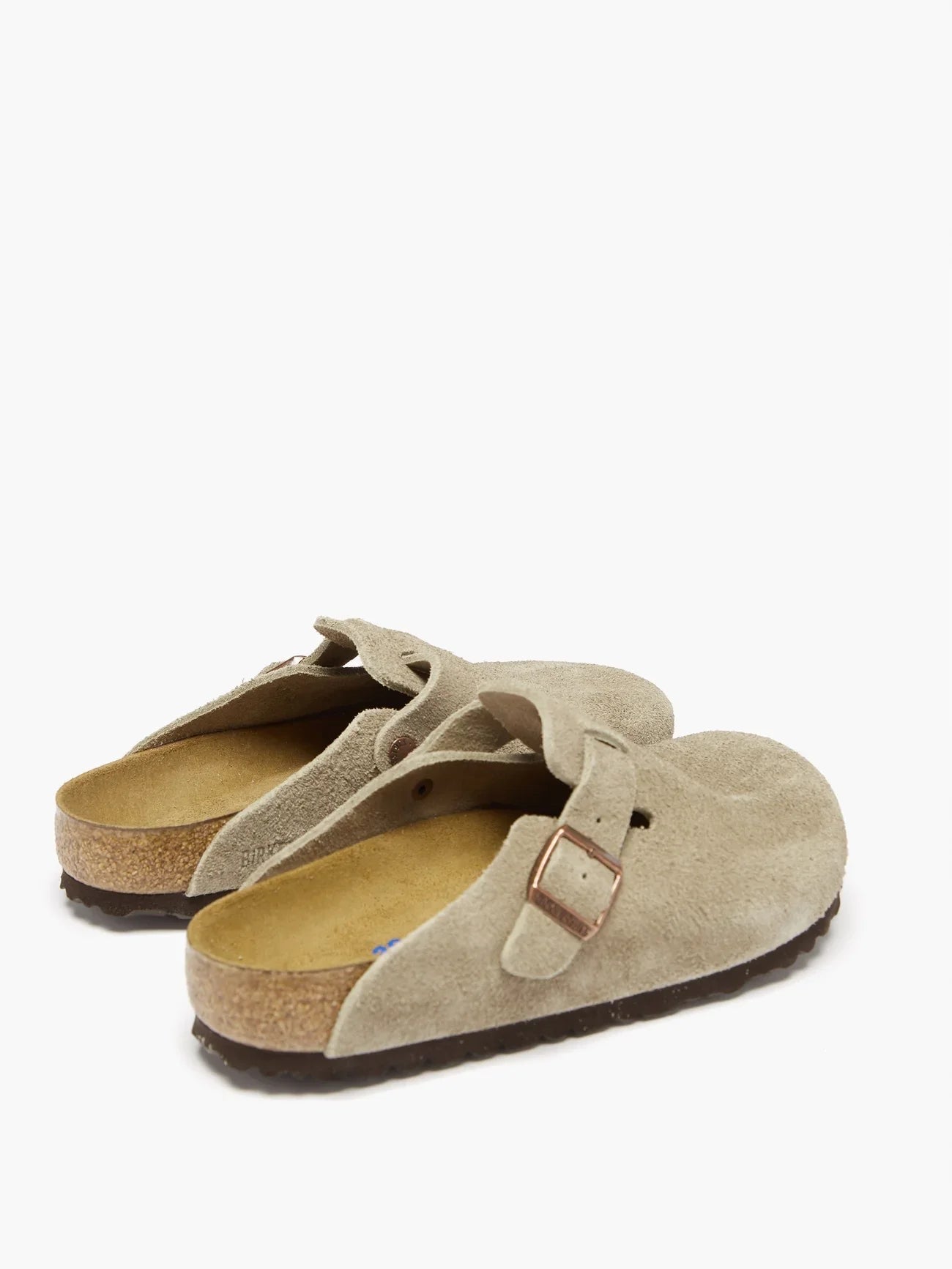 Birkenstock Boston Taupe Soft Footbed Suede Leather
