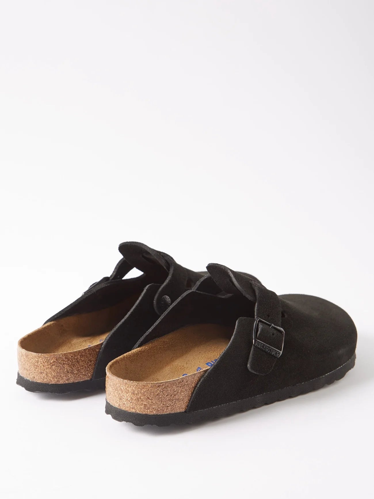 Birkenstock Boston Black Soft Footbed Suede Leather