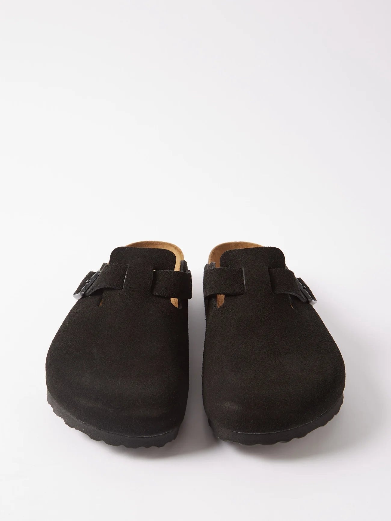Birkenstock Boston Black Soft Footbed Suede Leather