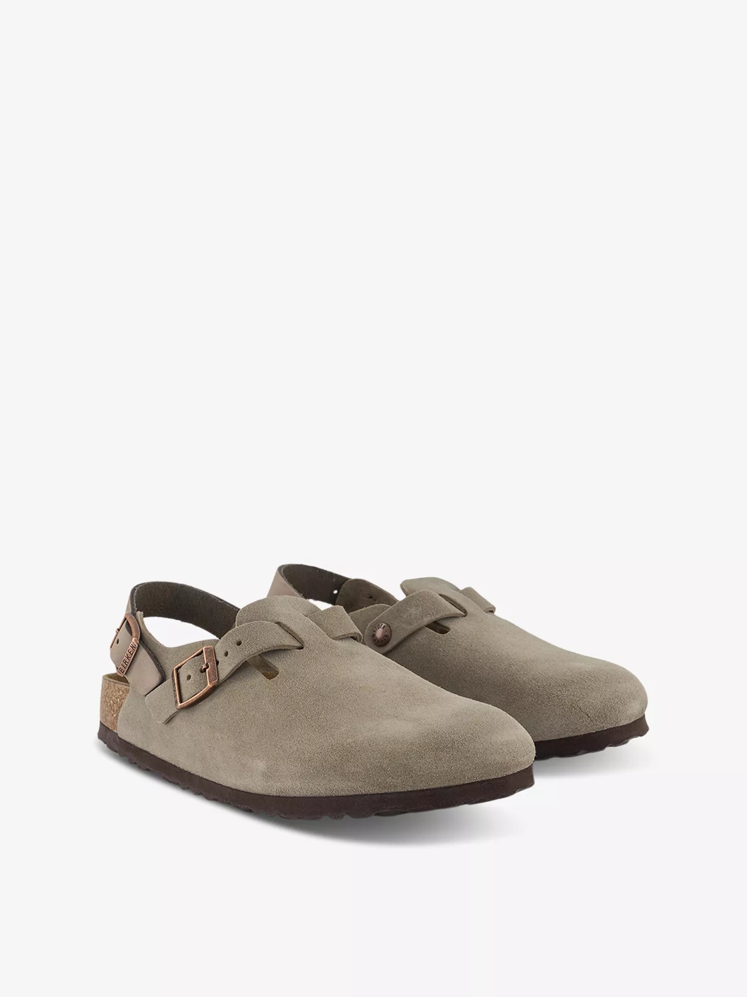 Birkenstock Tokio Logo Embossed Flat Suede Clogs
