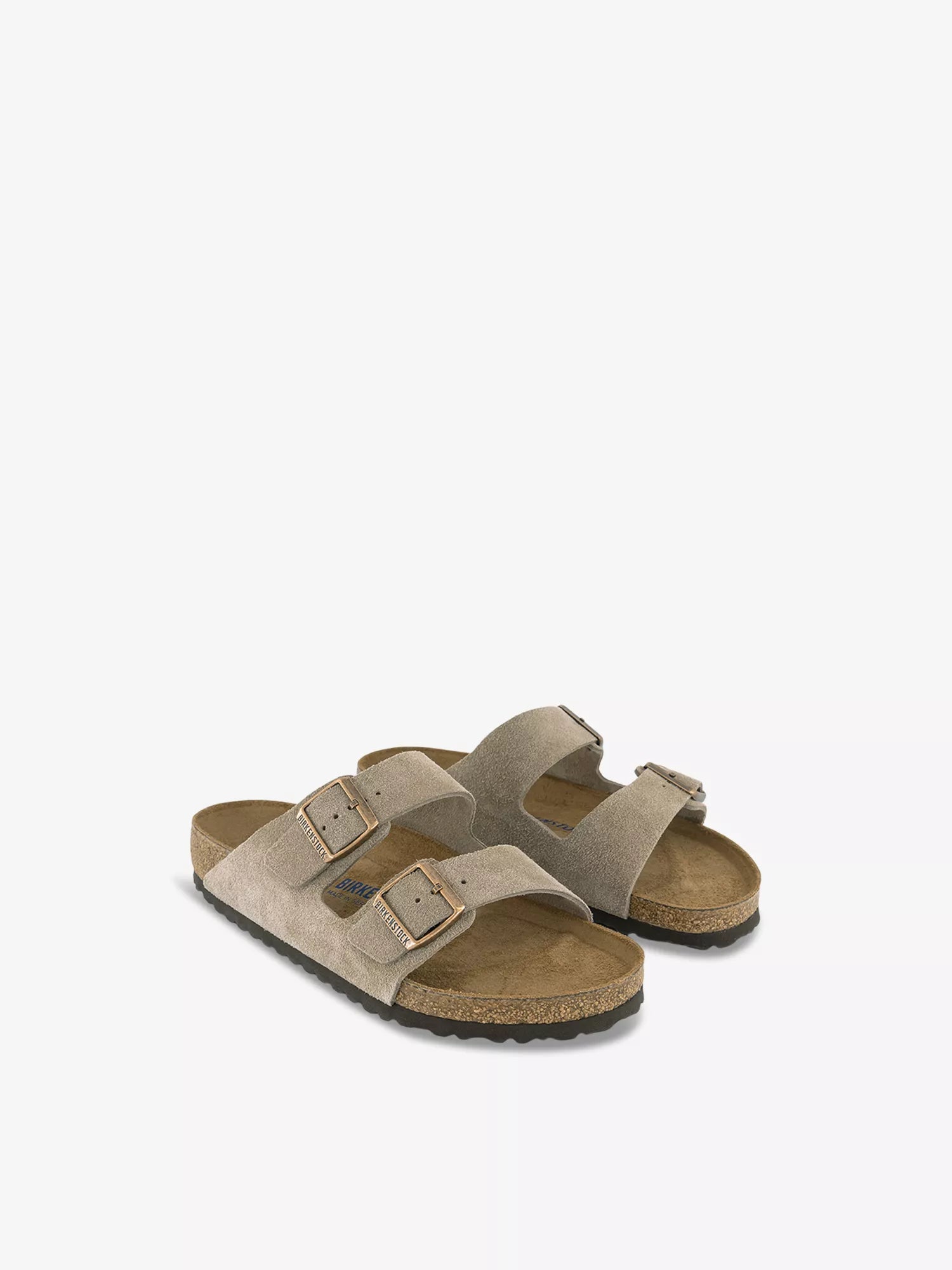 Birkenstock Arizona Taupe Suede Two Strap Sandals